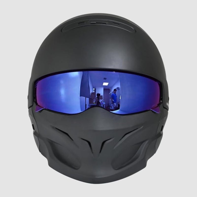 Logto Compatible with EXO Covert Visor Replacement Motorcycle Helmet Visor Sun Protection Anti-Scratch, Universal(Revo Deep Blue) - Image 4